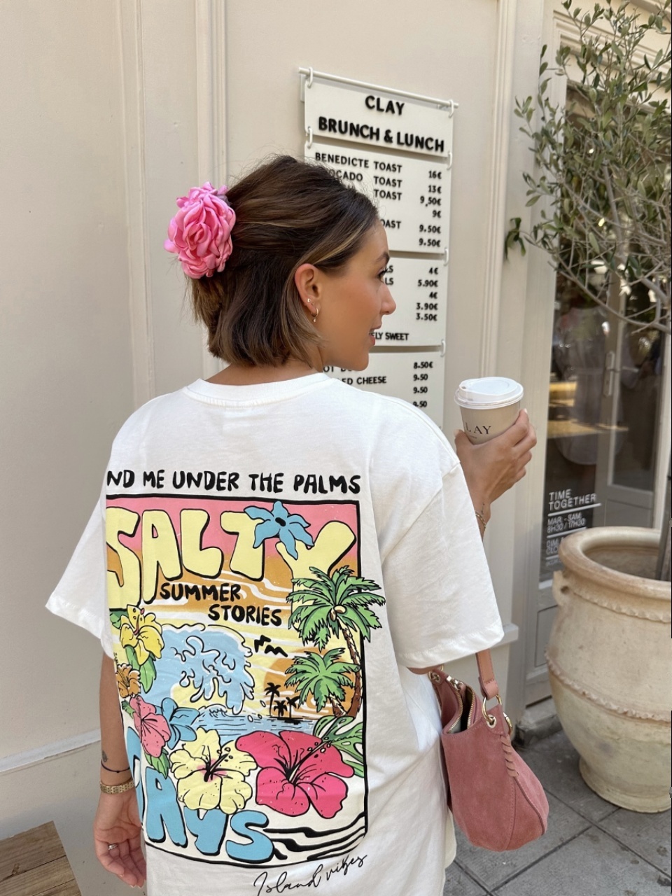 American Retro Summer Seaside Scenery Cotton Short-Sleeve T-Shirt for Women - Oversized Y2K Trendy Hot Girl Top