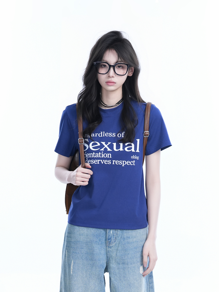 American Style Heavy-Duty Washed Gradient Short Sleeve T-Shirt for Women - Oversized Loose Fit Tee
