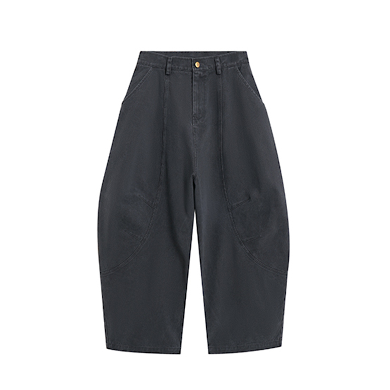 American Vintage Minimalist Oversized Wide-Leg Floor-Length Pants for Men and Women, Casual Loose Fit for Spring and Autumn