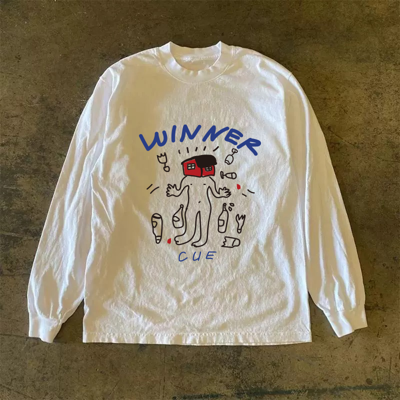 American Vintage Oversized Long Sleeve T-Shirt in 310g Pure Cotton - Non-Transparent, Versatile Street Style Fashion