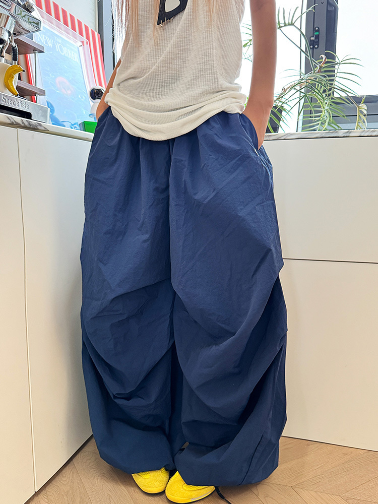 American Vintage Solid Color Wide-Leg Casual Pants for Men and Women | Loose Relaxed Floor-Length Trousers | Y2K Style