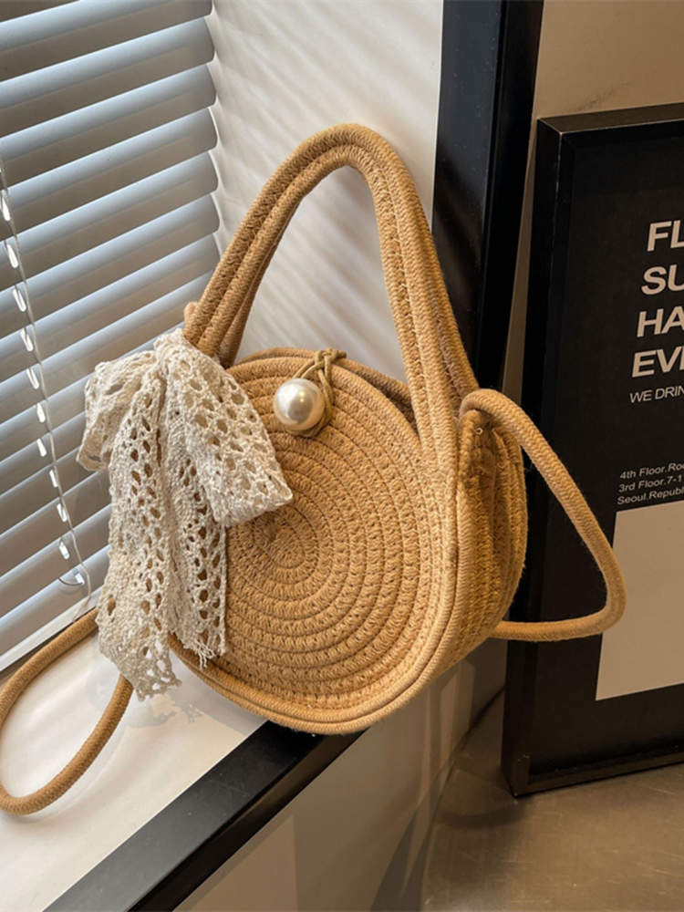 Autumn 2025 Woven Beach Tote Bag for Women, Straw Handbag, Perfect for Seaside and Vacation Getaways