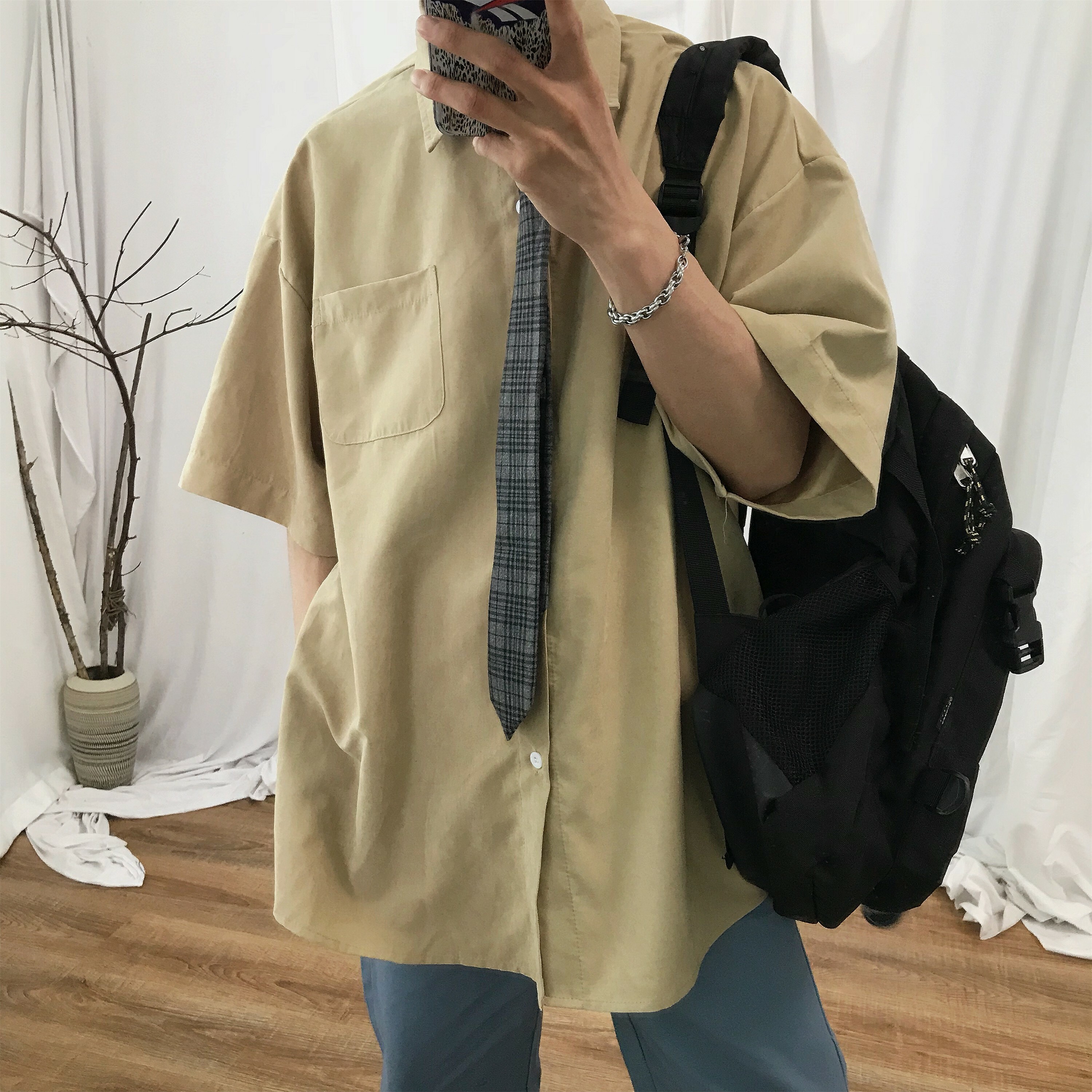 Autumn Vintage Long Sleeve Shirt for Women - Loose BF Korean Style with Tie - 8 Colors Available, Casual White Shirt
