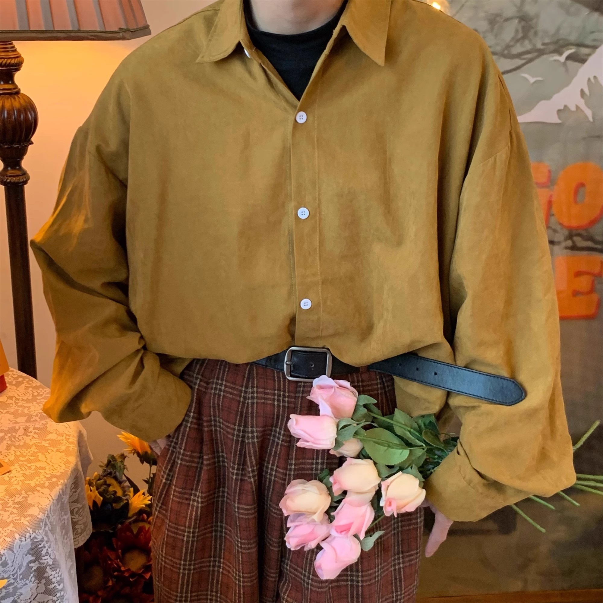 Autumn Vintage Long Sleeve Shirt for Women - Loose BF Korean Style with Tie - 8 Colors Available, Casual White Shirt