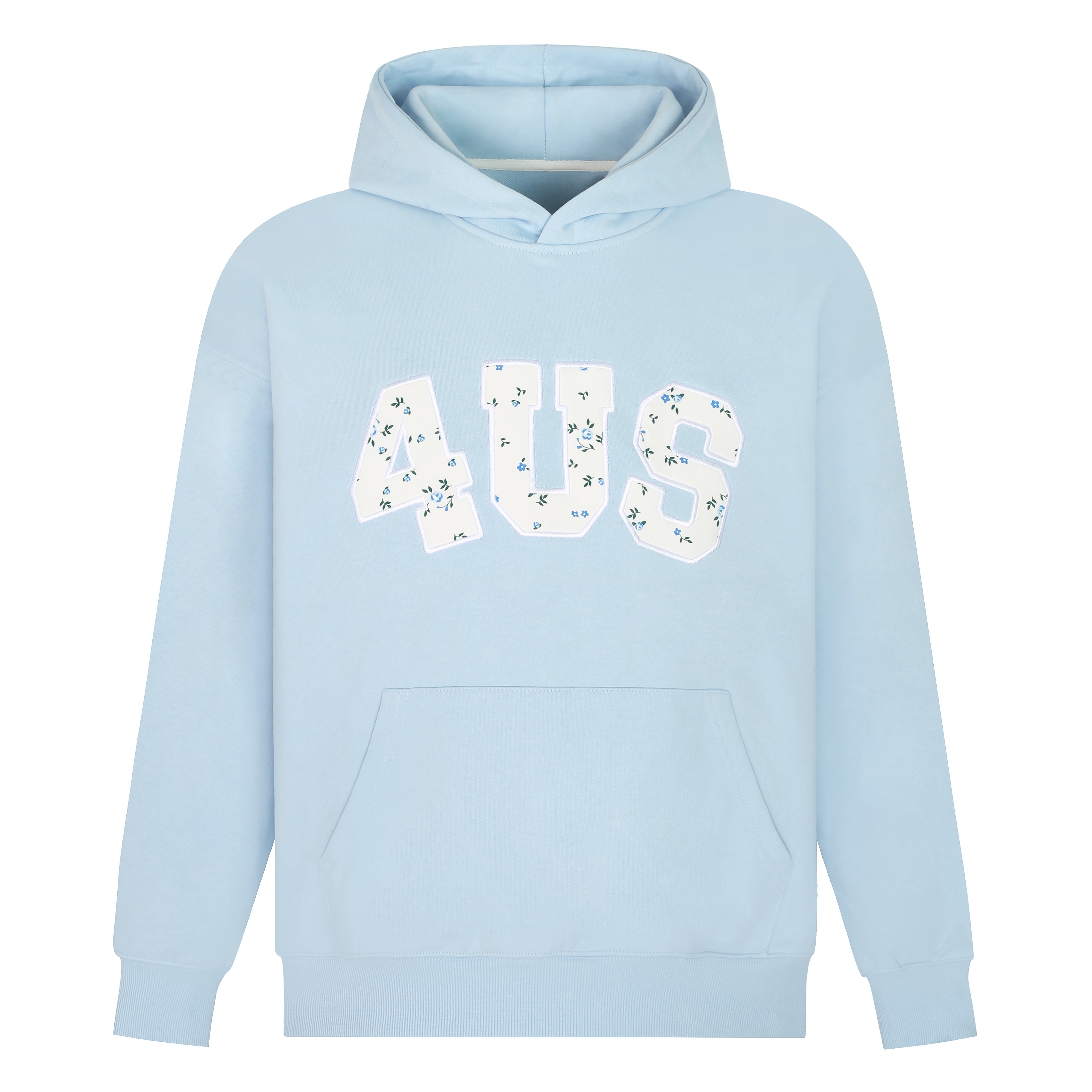 Autumn Winter Floral Embroidery Patch Hoodie for Couples - Loose Fit, National Trend, Casual Streetwear