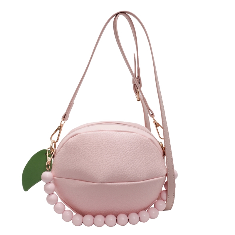 Beaded Round Handbag for Women - Summer Fresh Hot Pink Crossbody Phone Bag 2025, Trendy Small Purse for Casual Style