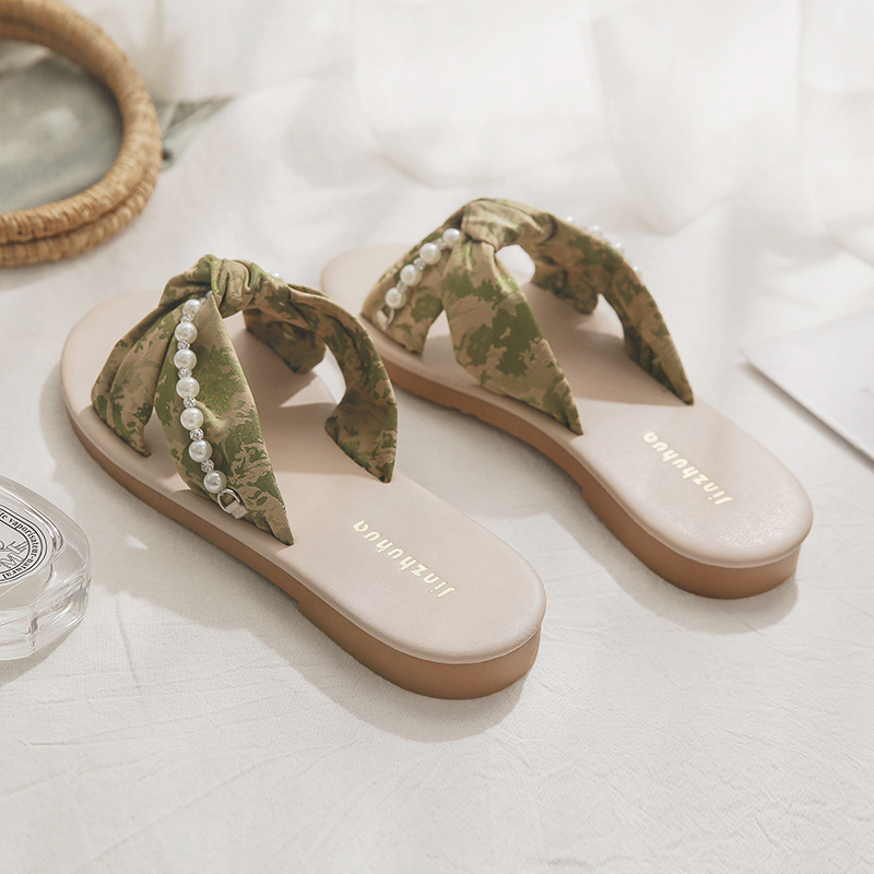Beautiful Sheepskin Flat Sandals for Women - Summer French Style Beach Shoes, Perfect with Skirts - New Model 2025