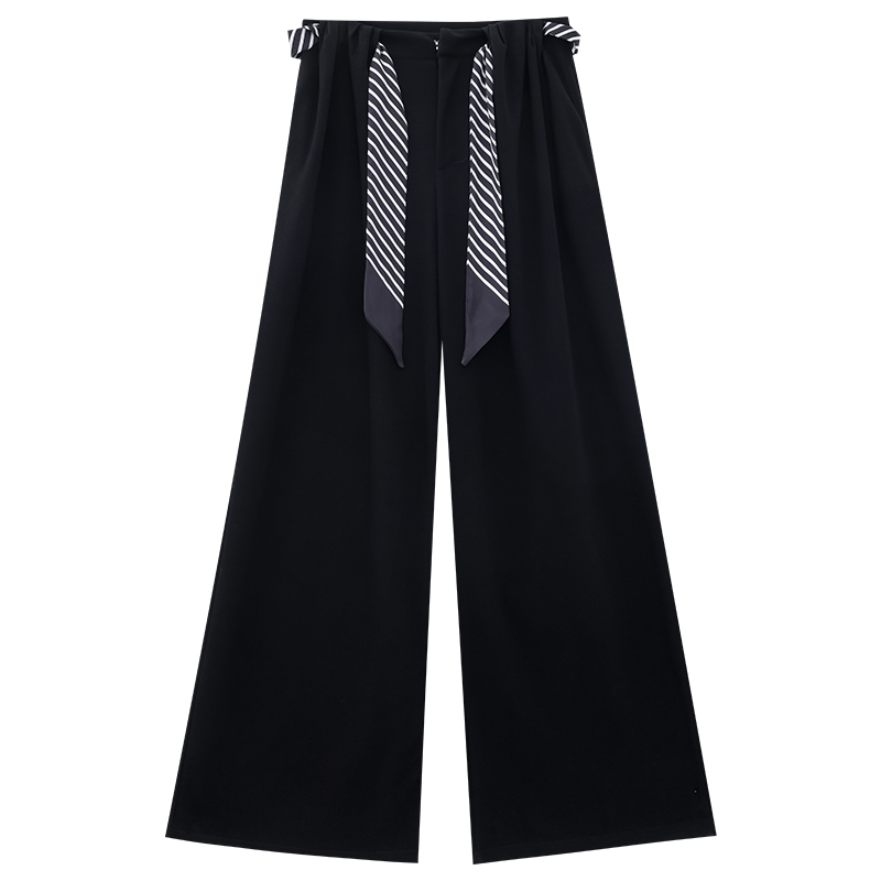 Black Wide-Leg Casual Pants for Women - 2025 New Style Straight Loose Fit Glutinous Rice Pants - Trendy Y2K Fashion