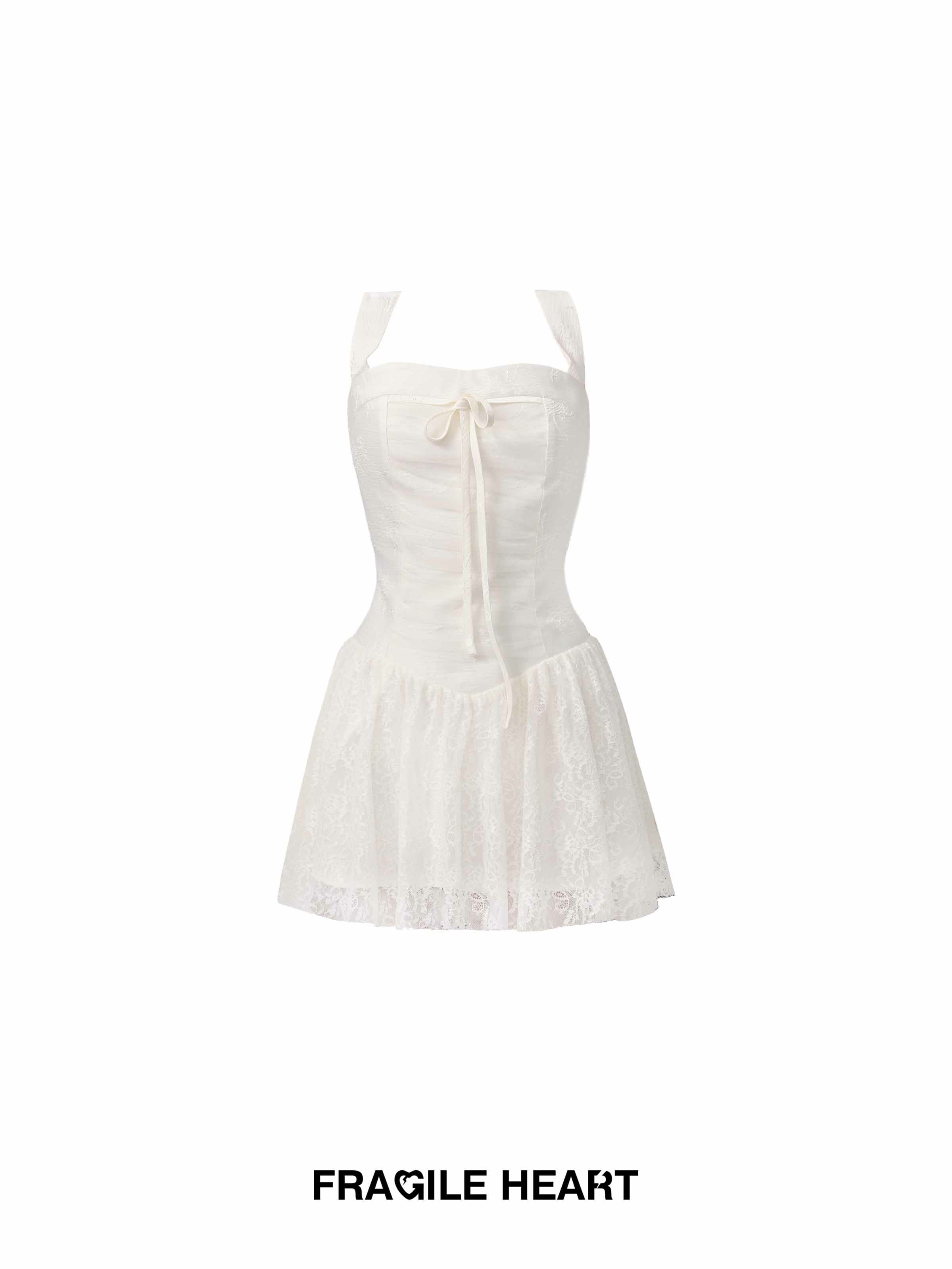 Blooming Dream Lace Tie Mesh Wide Shoulder Strap Dress - Sweet Floral Dating Dress for Summer, Y2K and 90s Inspired Fashion