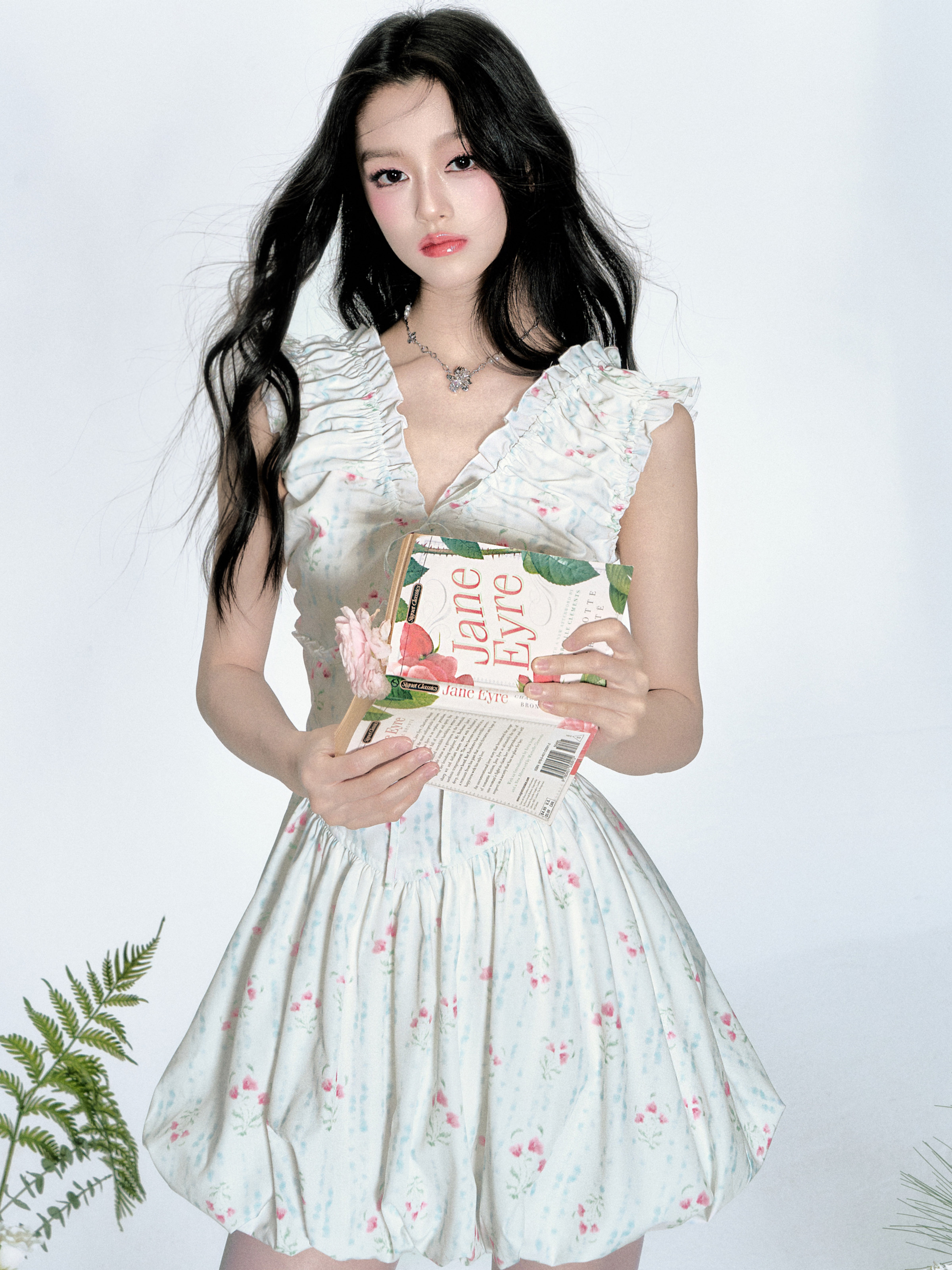 Blue Bellflower Vacation Style Floral Bud Dress with Waist-Defined Design – Perfect for Summer 90s and Y2K Inspired Looks