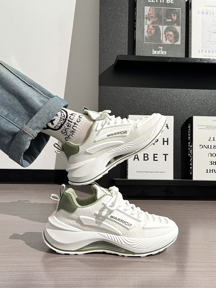 Breathable Mesh Casual Sports Shoes for Men - Summer Soft Sole Height-Increasing Minimalist Dad Sneakers - Popular Little White Shoes