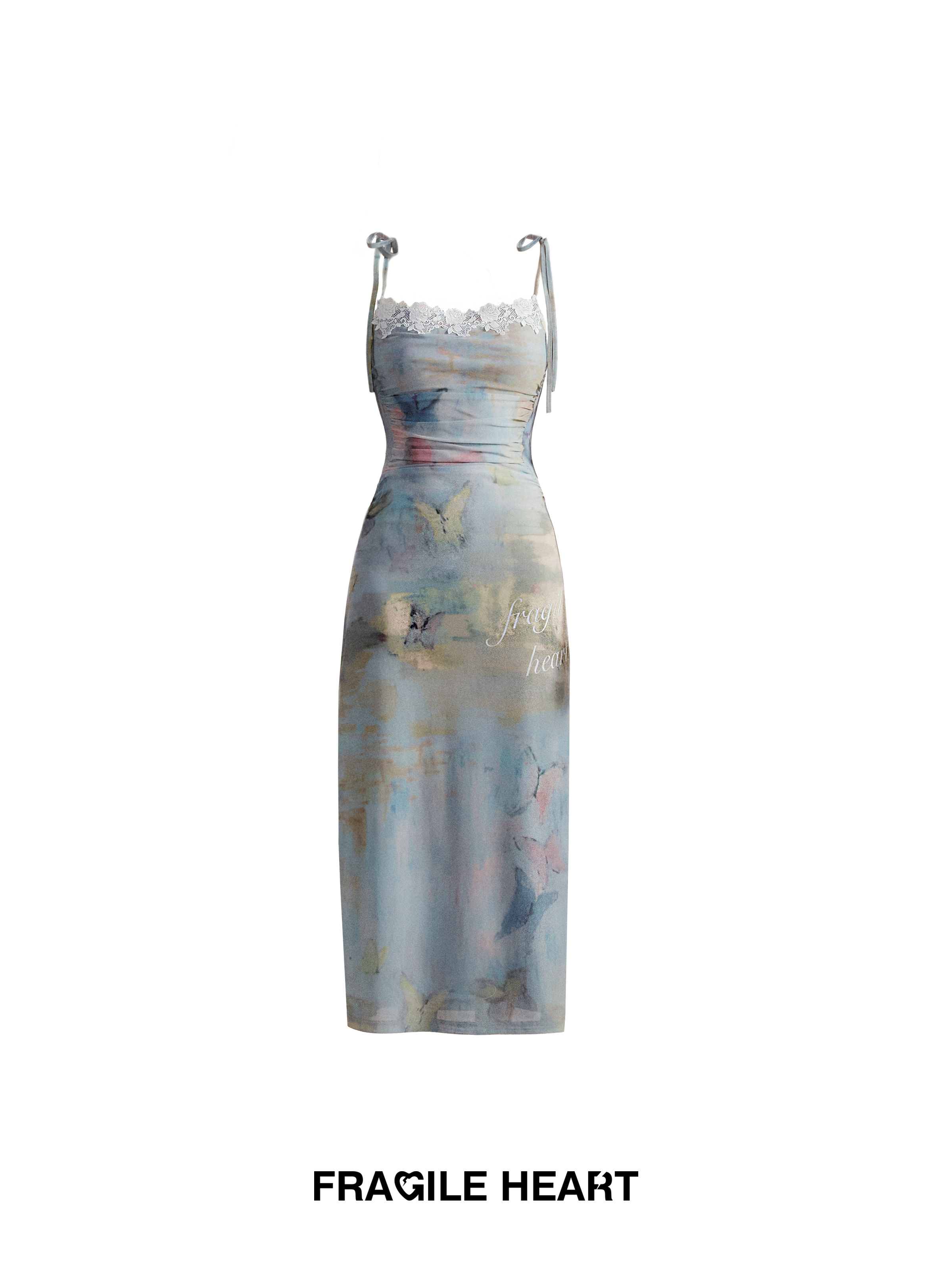 Butterfly Dream Oil Painting Print Camisole Dress - Slim Fit Vacation Style Dress for Summer 90s Inspired Fashion