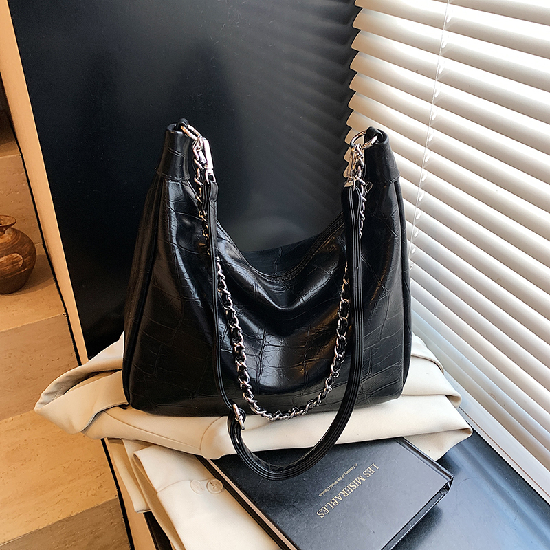 Chic Textured Chain Handbag for Women - Versatile Crossbody Dumpling Bag for Work & Commuting, 2025 Summer Style