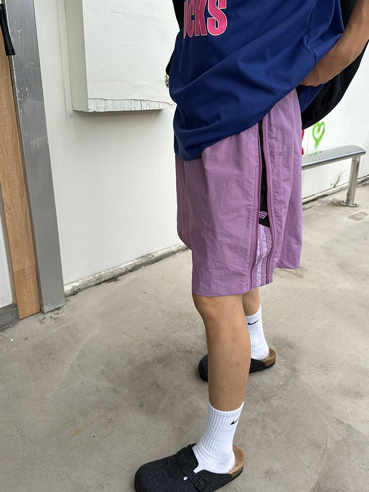 Colorful Striped Casual Zippered Shorts for Men and Women - American Style Summer Quick-Dry Breathable Nylon Five-Point Pants