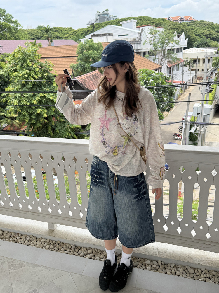 Colorful Yarn Sun Protection Long Sleeve T-Shirt for Men & Women - Summer Loose Fit Casual Top, American Style, Lightweight