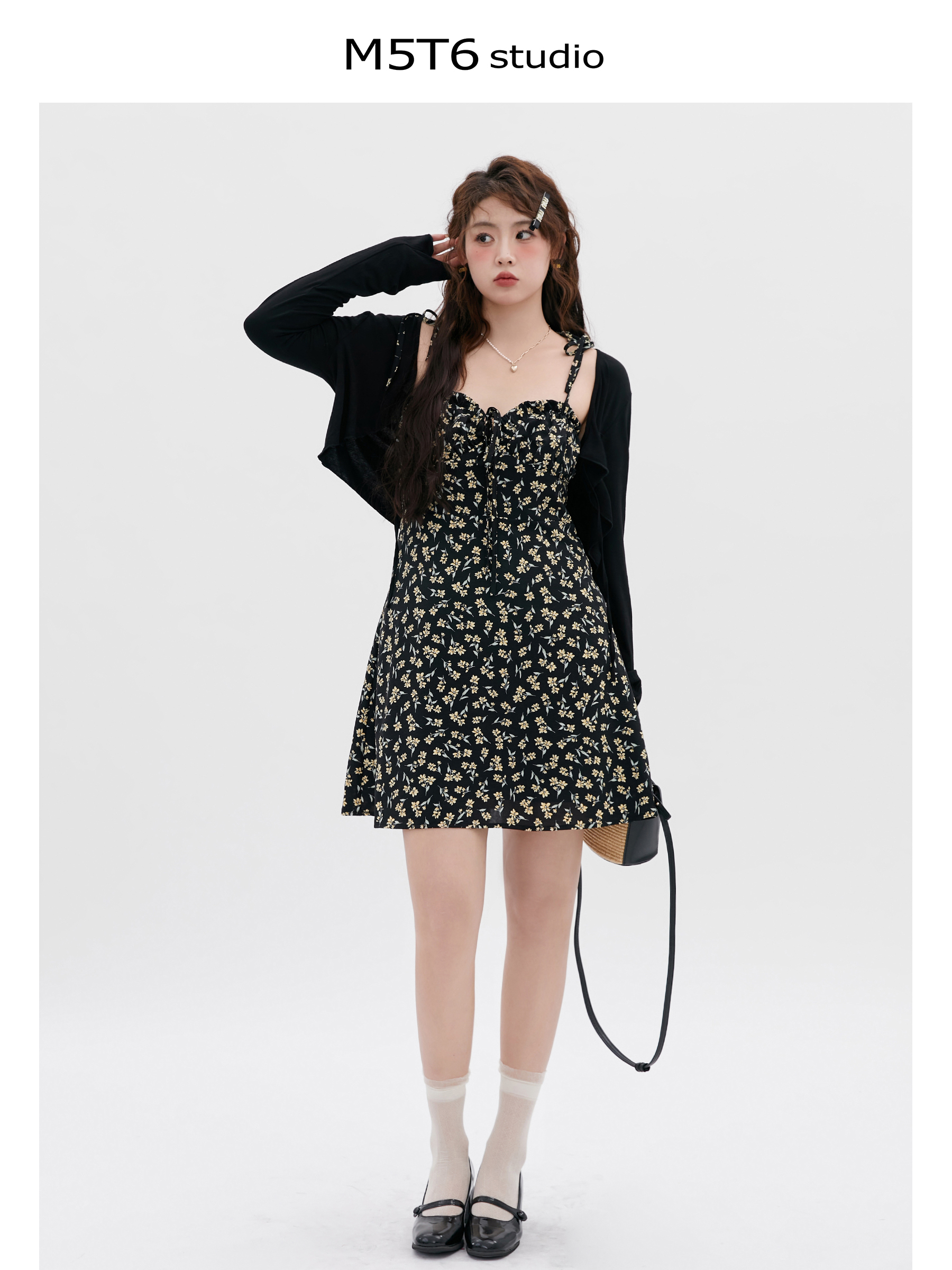 Curvy Floral Tea Break Slimming Sexy Waist-Defined Sling Dress - 90s Inspired Summer Fashion