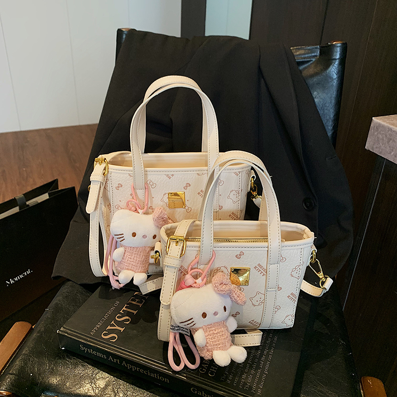 Cute Cartoon Bear Printed Crossbody Bag for Girls - Trendy Vegetable Basket Design, High-End Shoulder Bag for 2025 Fashion