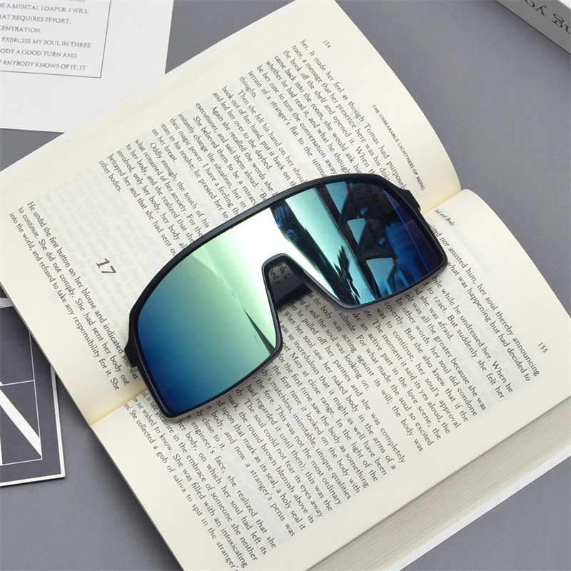 Cyberpunk Oversized Colorful Sunglasses for Men and Women - Trendy Futuristic Style for Skiing, Cycling, and Outdoor Activities