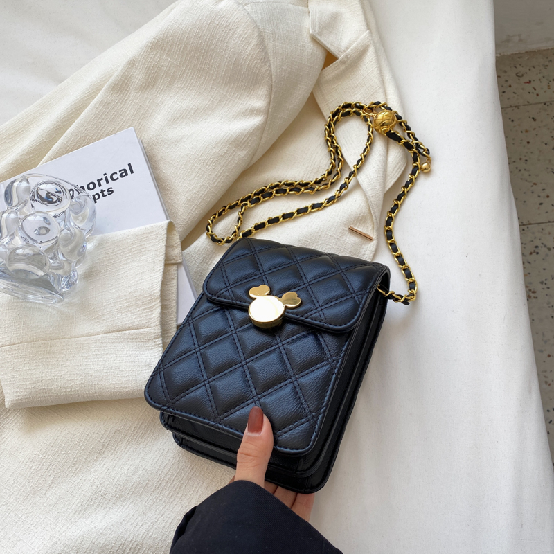 Exquisite Women's Crossbody Bag 2025 - High-End Diamond Pattern Chain Mobile Phone Bag for Summer Fashion