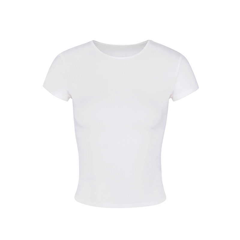Fitted White Short Sleeve T-Shirt for Women, Slim Fit, Stretchy Cotton, Chest Cutout, American Spicy Girl Style, Casual Chic Top