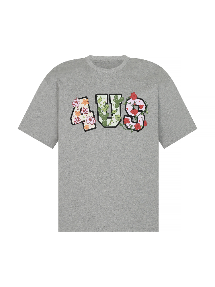 Floral Cactus Morning Glory Embroidered Short Sleeve Loose Unisex T-Shirt - Spring Summer 90s Vintage Style