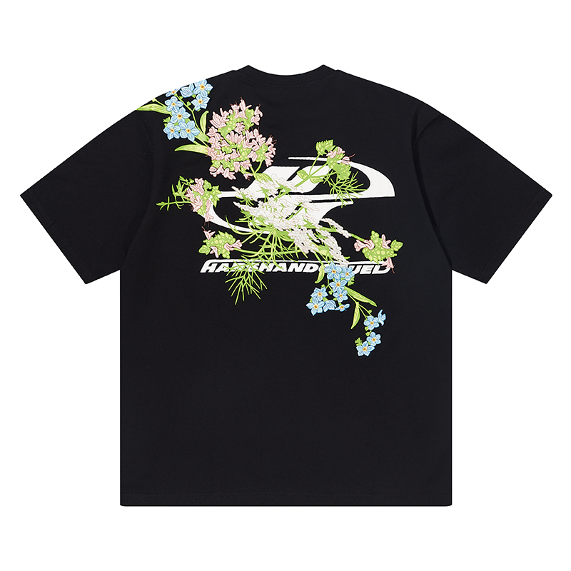 Floral Chinese Embroidery Short Sleeve T-Shirt - Street Style Couple Tee, Y2K National Trend Fashion, Korean Inspired