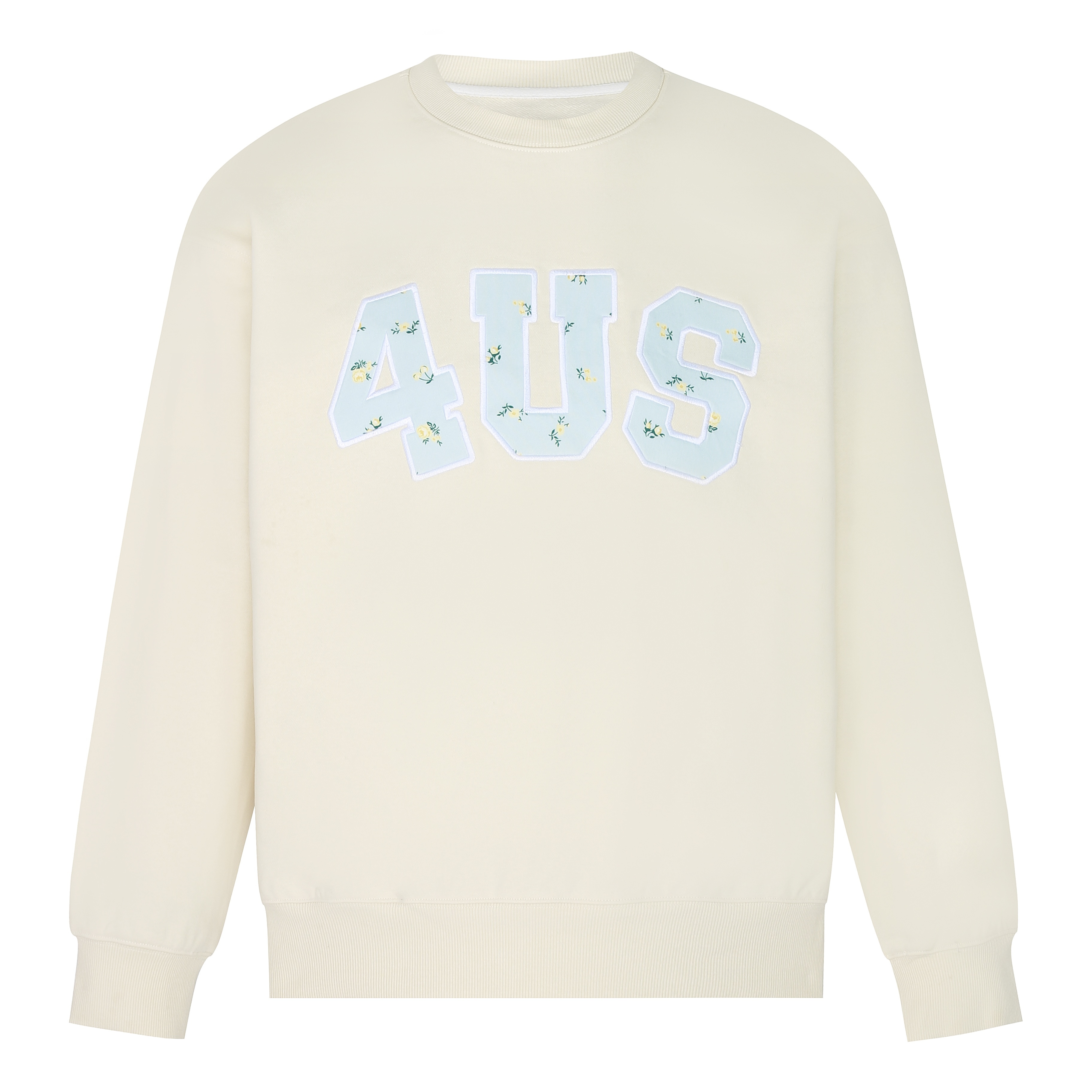 Floral Patch Embroidery Pullover Sweatshirt for Couples - Loose Fit Round Neck, Spring Autumn Style, National Trend Fashion