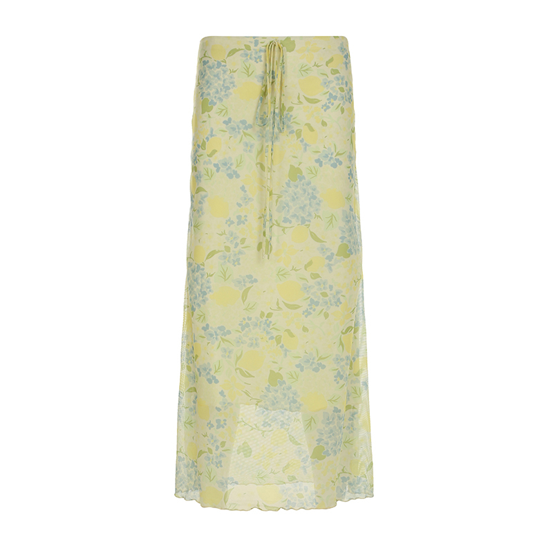 Floral Print Low Waist Straight Tube Skirt - Summer Fresh Atmosphere, Trendy Y2K Style, Perfect for Casual Outings