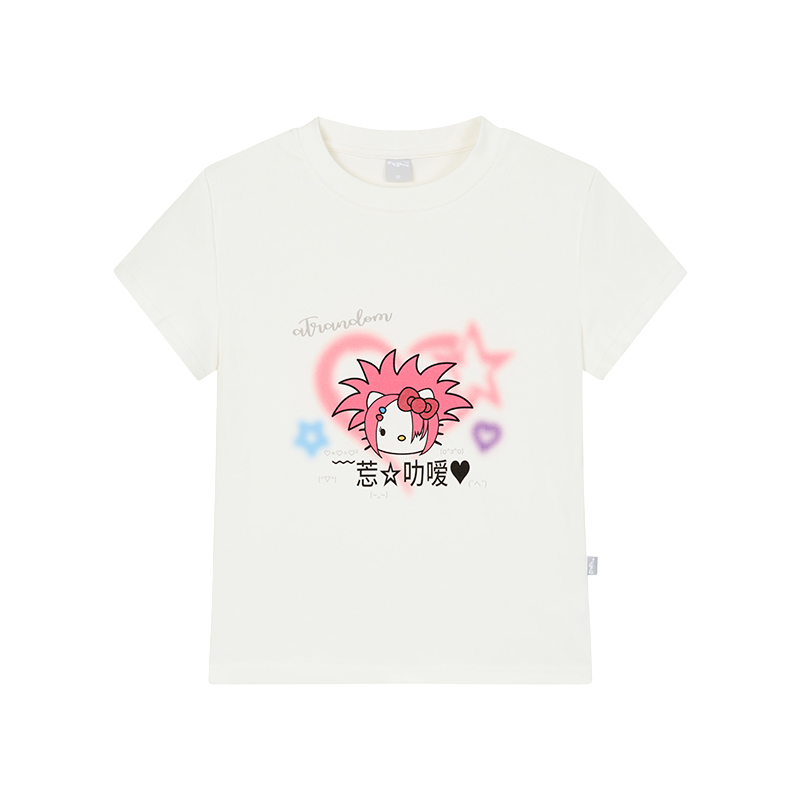 Forget Love Y2K Cartoon Graphic Slim-Fit White T-Shirt for Women - Casual Short Sleeve Tee