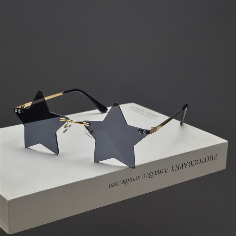 Frameless Pentagram Cut-Edge Sunglasses for Men and Women - Retro Candy-Colored Street Style Accessories