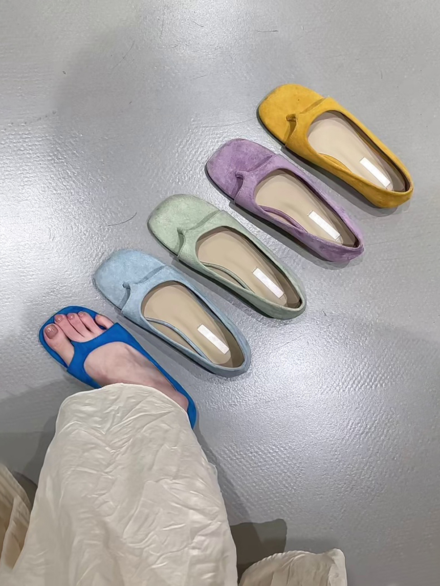 French Style Sheepskin Height-Increasing Thong Sandals for Women - Versatile Slip-On Roman Flip-Flops for Outdoor Wear