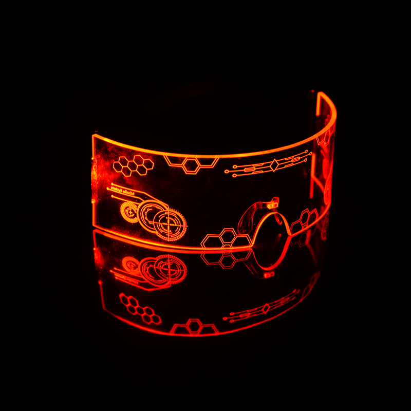Futuristic LED Glowing Sunglasses - Rechargeable Cyberpunk Party Glasses for Trendy Bar Style