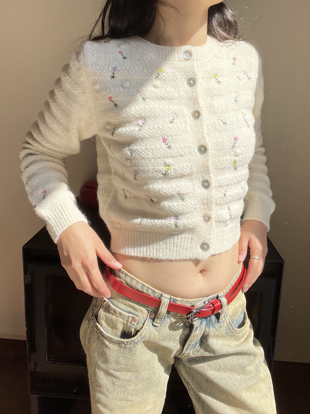 Genuine Leather Red Decorative Waist Belt for Women - Simple Fashion Casual Denim Pants Accessory