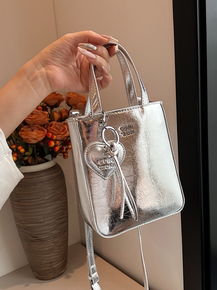 Glossy Phone Bag for Women - Hand-held Minimalist Shoulder Bag, Trendy Summer 2025 Casual Style, Versatile Women's Accessories