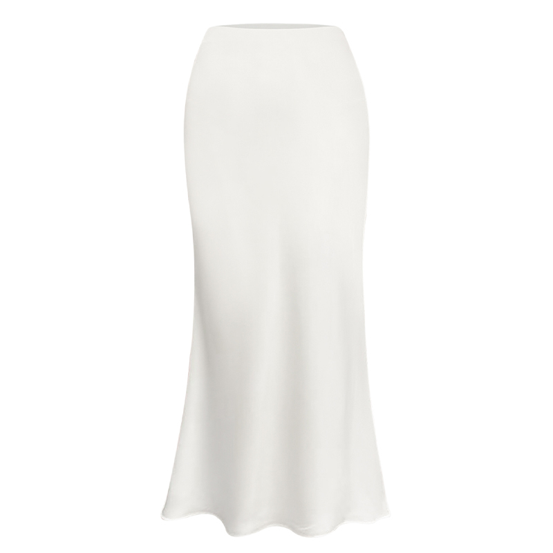 Glossy Satin Midi Skirt - French-Style High-Waisted Bodycon Mermaid Skirt for Elegant Y2K Fashion