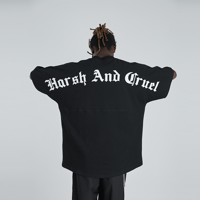 Gothic Large Back Print Logo Loose Fit Pure Cotton Short Sleeve T-Shirt - Y2K Streetwear Style