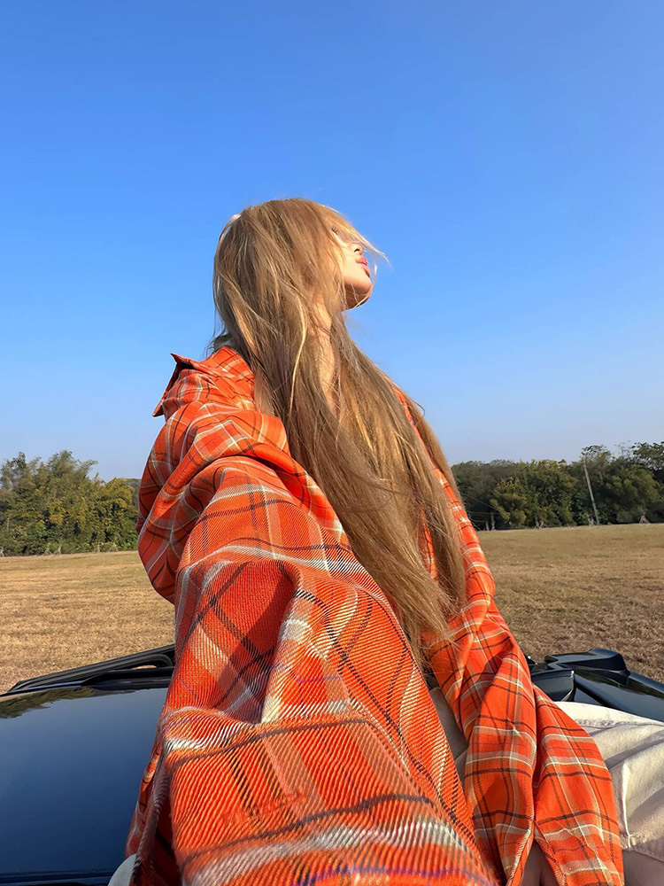 Handmade 2025 Spring Plaid Long Sleeve Shirt Jacket for Unisex - Casual Loose Fit American Style
