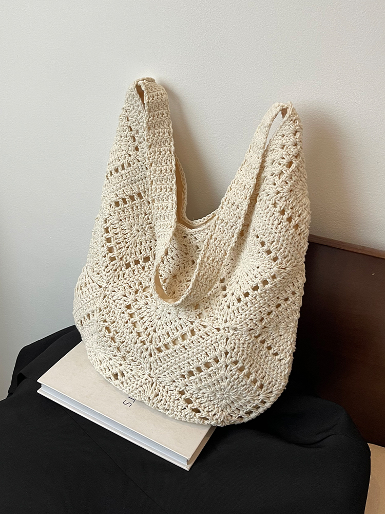 Handwoven Women's Summer Tote Bag - Large Capacity Commuting Shoulder & Crossbody Bag for 2025 Fashion