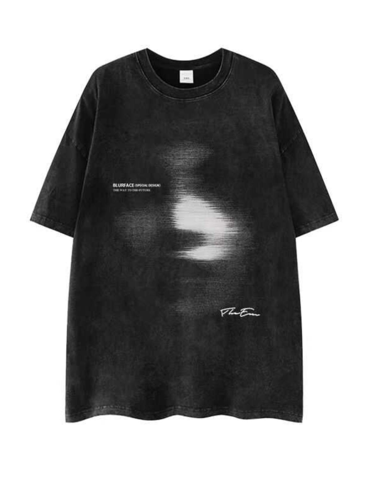 Heavyweight 260g Hip-Hop Dark Abstract Washed Vintage Pure Cotton Loose Short-Sleeve T-Shirt - European American Trendy Style