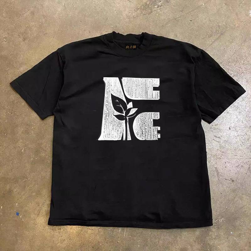 Heavyweight Cotton Couple's Short-Sleeve T-shirt for Men and Women - Unisex Loose Fit, Charity Design, Casual Everyday Wear