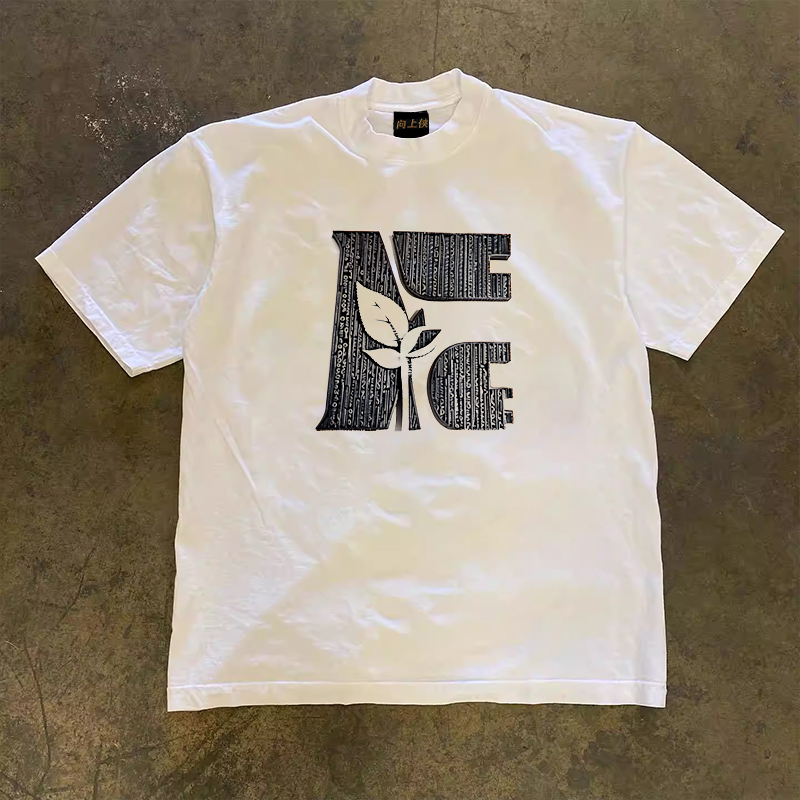 Heavyweight Cotton Couple's Short-Sleeve T-shirt for Men and Women - Unisex Loose Fit, Charity Design, Casual Everyday Wear