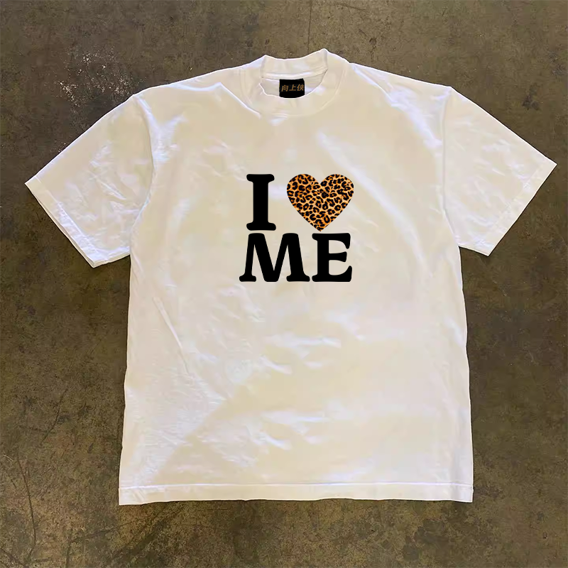 Heavyweight Couple's Loose Short-Sleeve T-Shirt in 260g Pure Cotton - Charitable Upward Hero Design for Men and Women