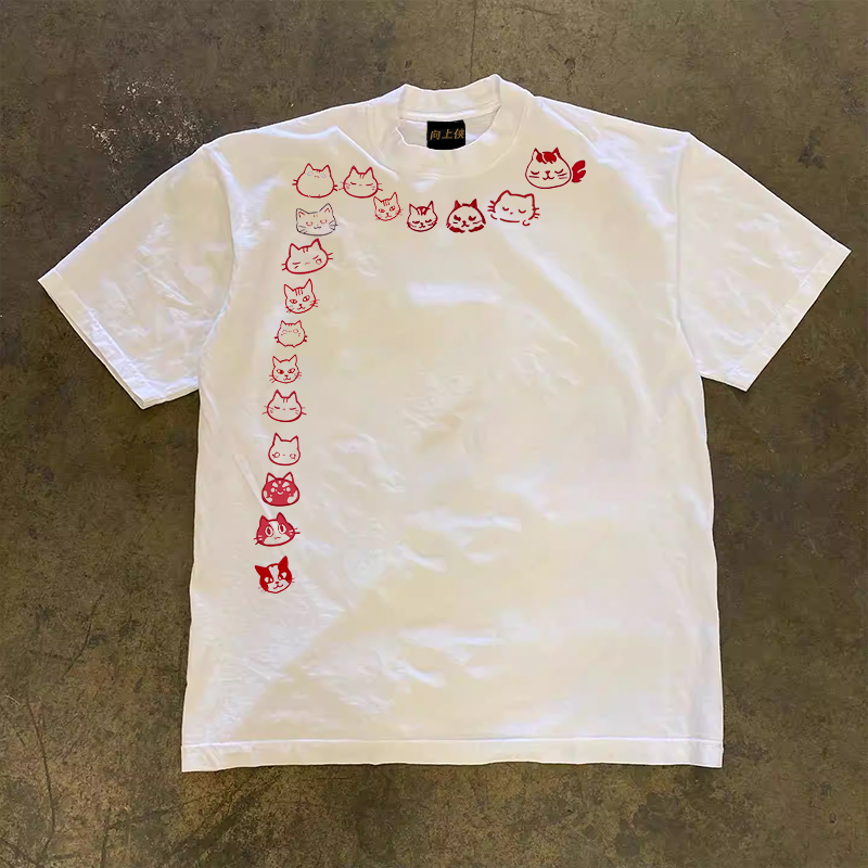 Heavyweight Couple's Loose Short-Sleeve T-Shirt in 260g Pure Cotton for Men and Women - Charitable Upward Hero Design