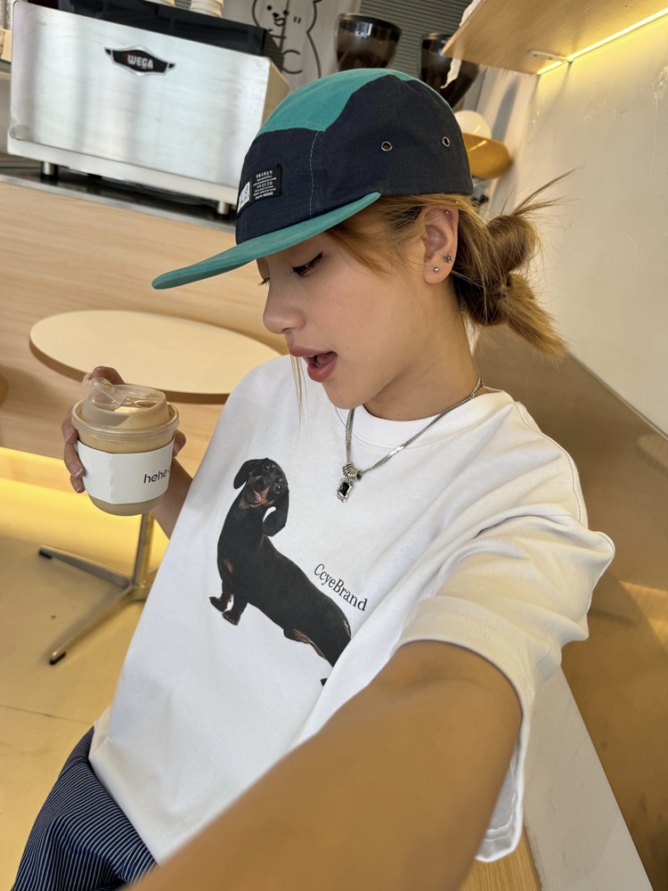 Heavyweight Dachshund Print Short Sleeve T-Shirt - Vintage Unisex Loose Fit, Trendy 90s Inspired Casual Top