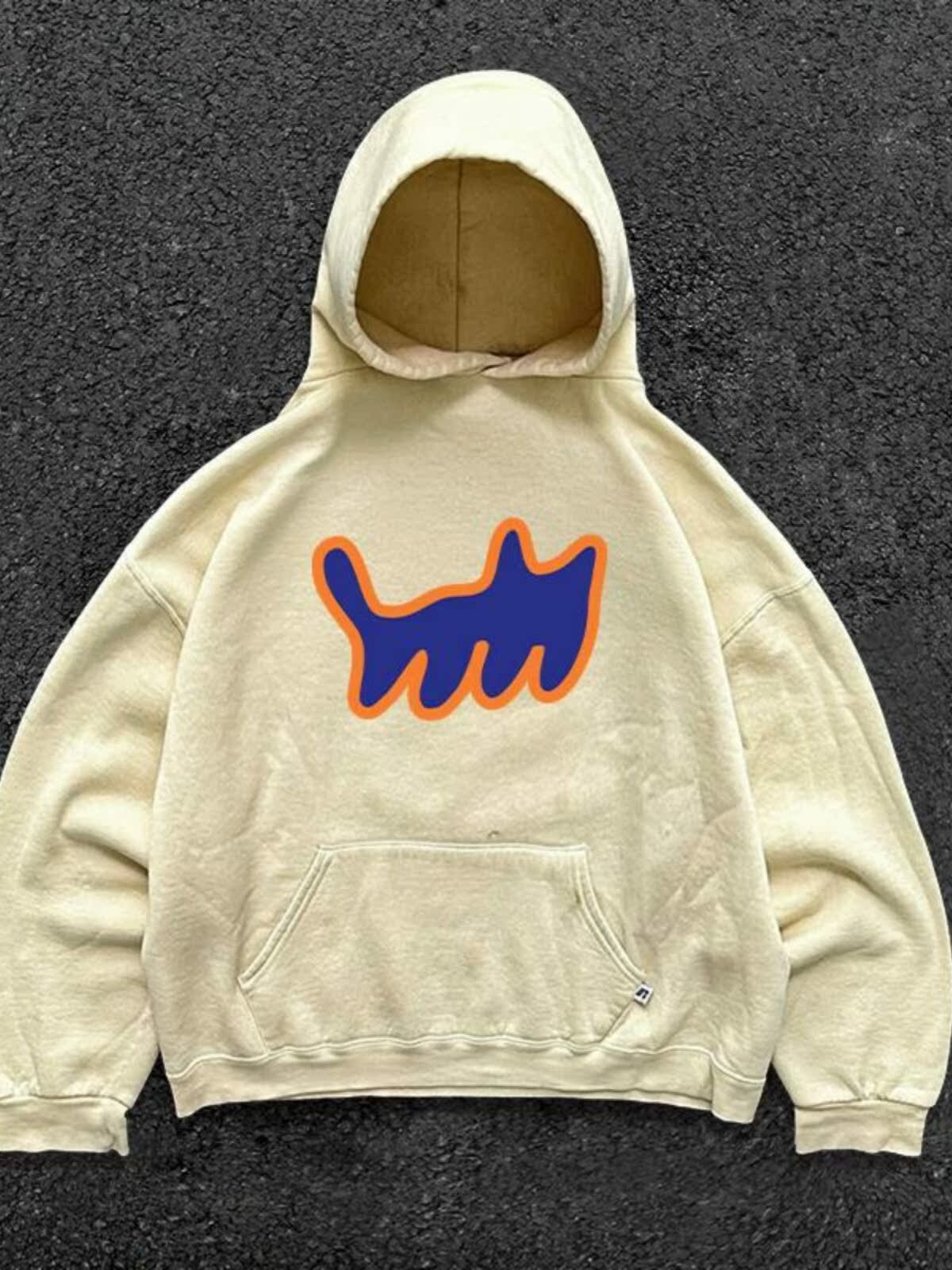 Heavyweight Hooded Sweatshirt with Cartoon Print - 2023 New Style, Loose Fit, Versatile for Students, Casual Streetwear