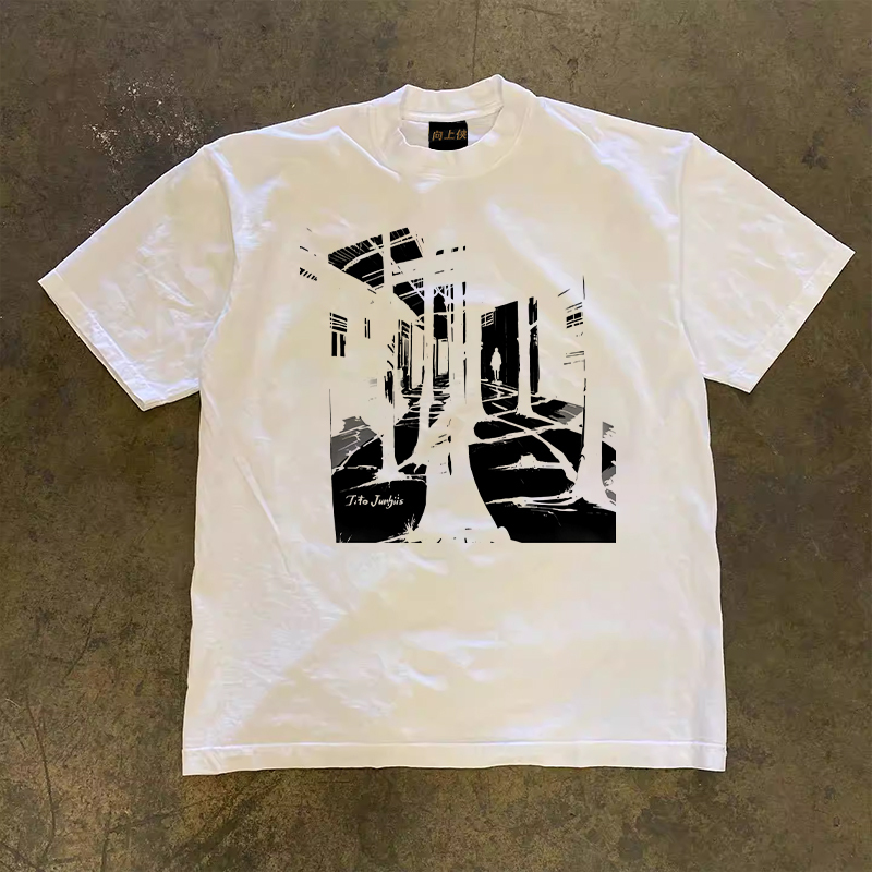 Heavyweight Unisex Short Sleeve T-Shirt - Pure Cotton, Double Yarn, Loose Fit, Charity Design, Upward Hero, Casual Style