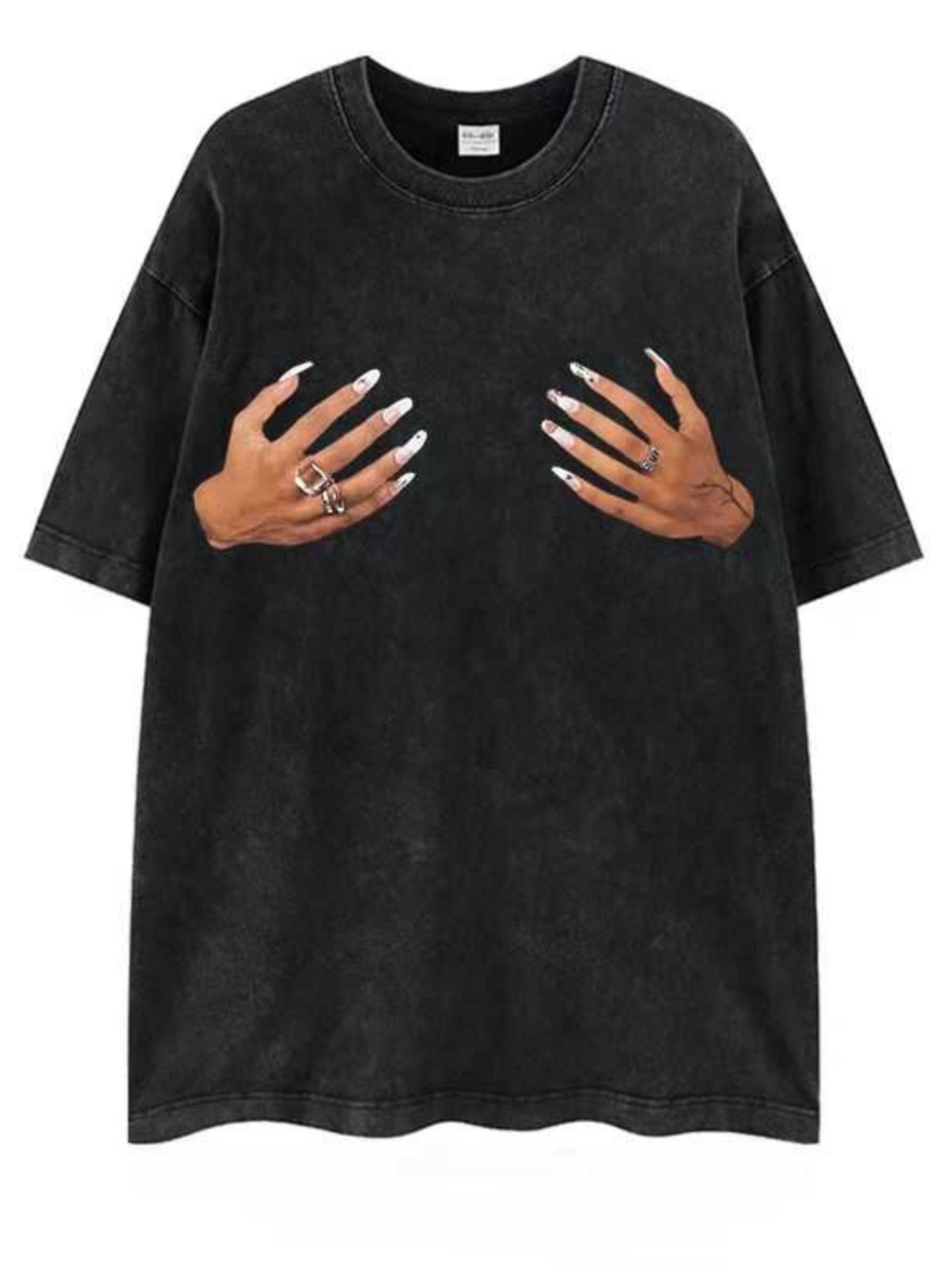 Heavyweight Vintage Washed Cotton Short Sleeve T-Shirt for Women - Hip-Hop Style, Retro Dark Fashion, European & American Trendy Design
