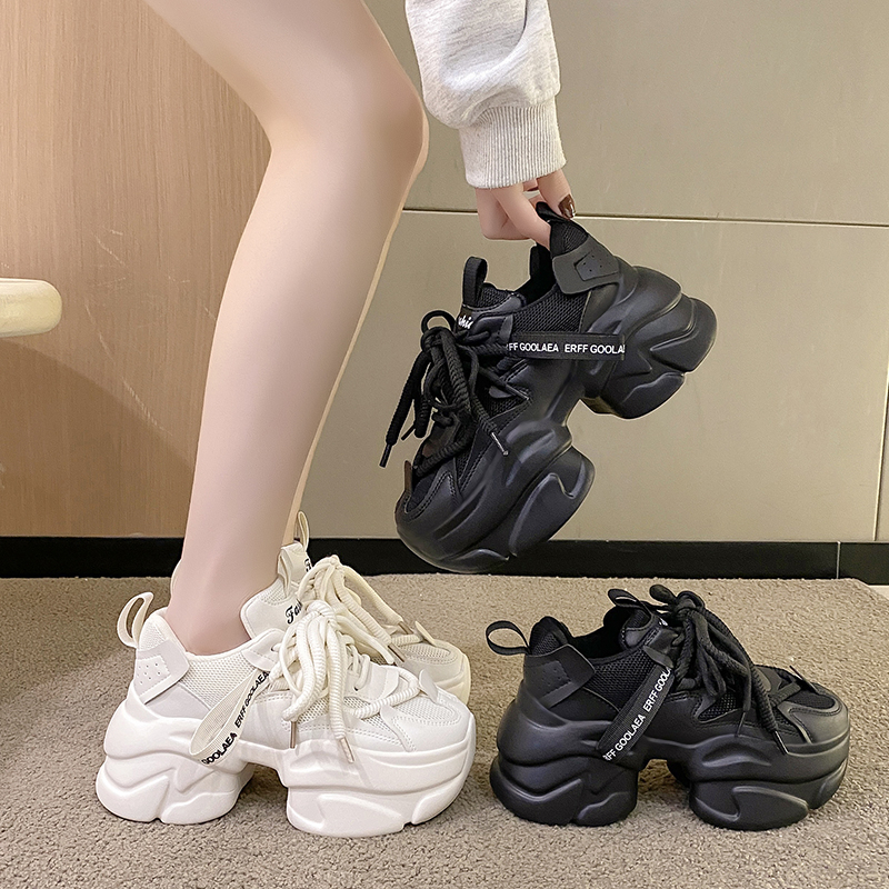 Height-Increasing Dad Shoes for Petite Women - 2024 Autumn Versatile High-Heeled Thick-Soled Platform Sneakers