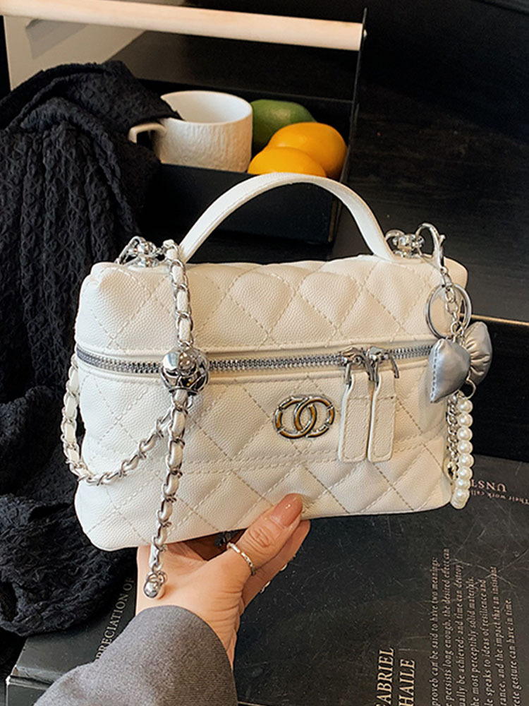 High-End Diamond-Patterned Shoulder Bag - 2025 Spring/Summer Casual Women's Box Bag, Chic & Versatile Fashion Accessory