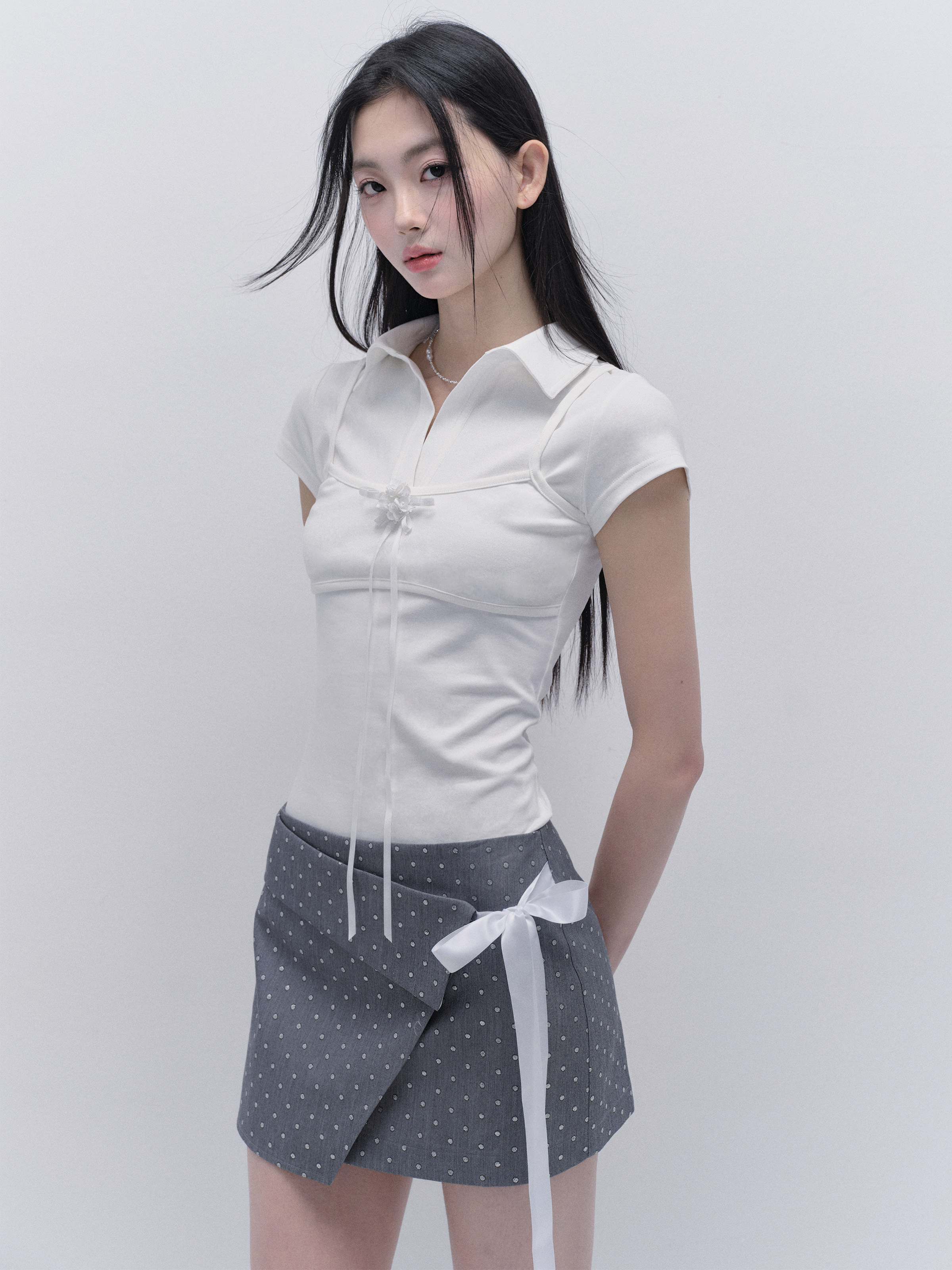 High-End Irregular Polka Dot Midi Skirt - Retro Y2K Hot Girl Versatile Fashion Skirt for Stylish Outfits